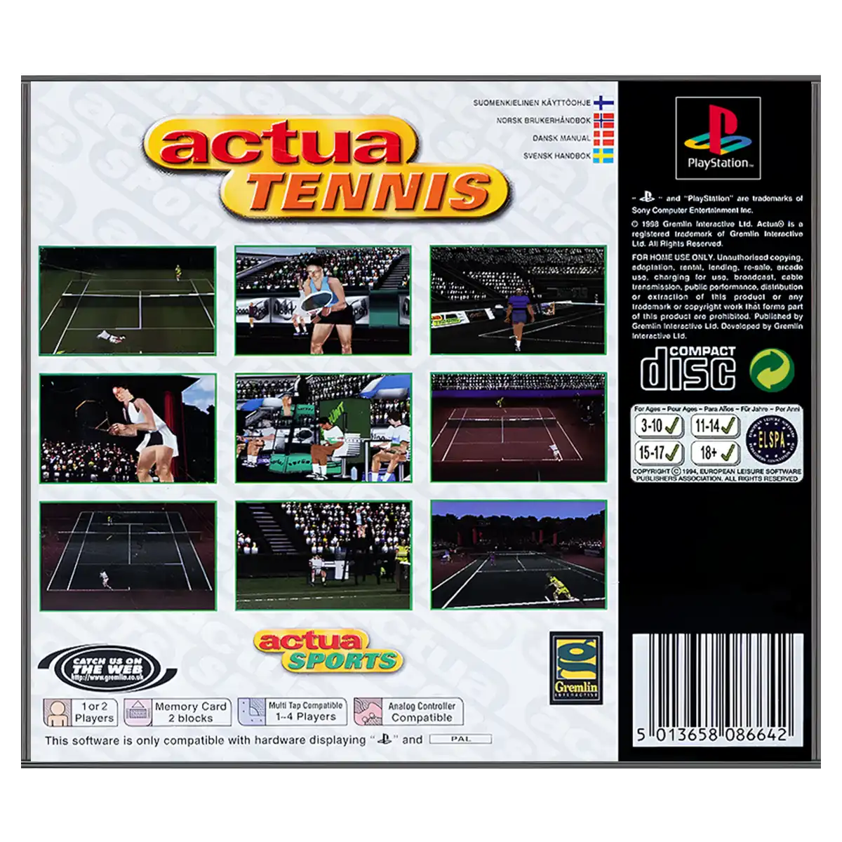 Actua Tennis - Billede 2