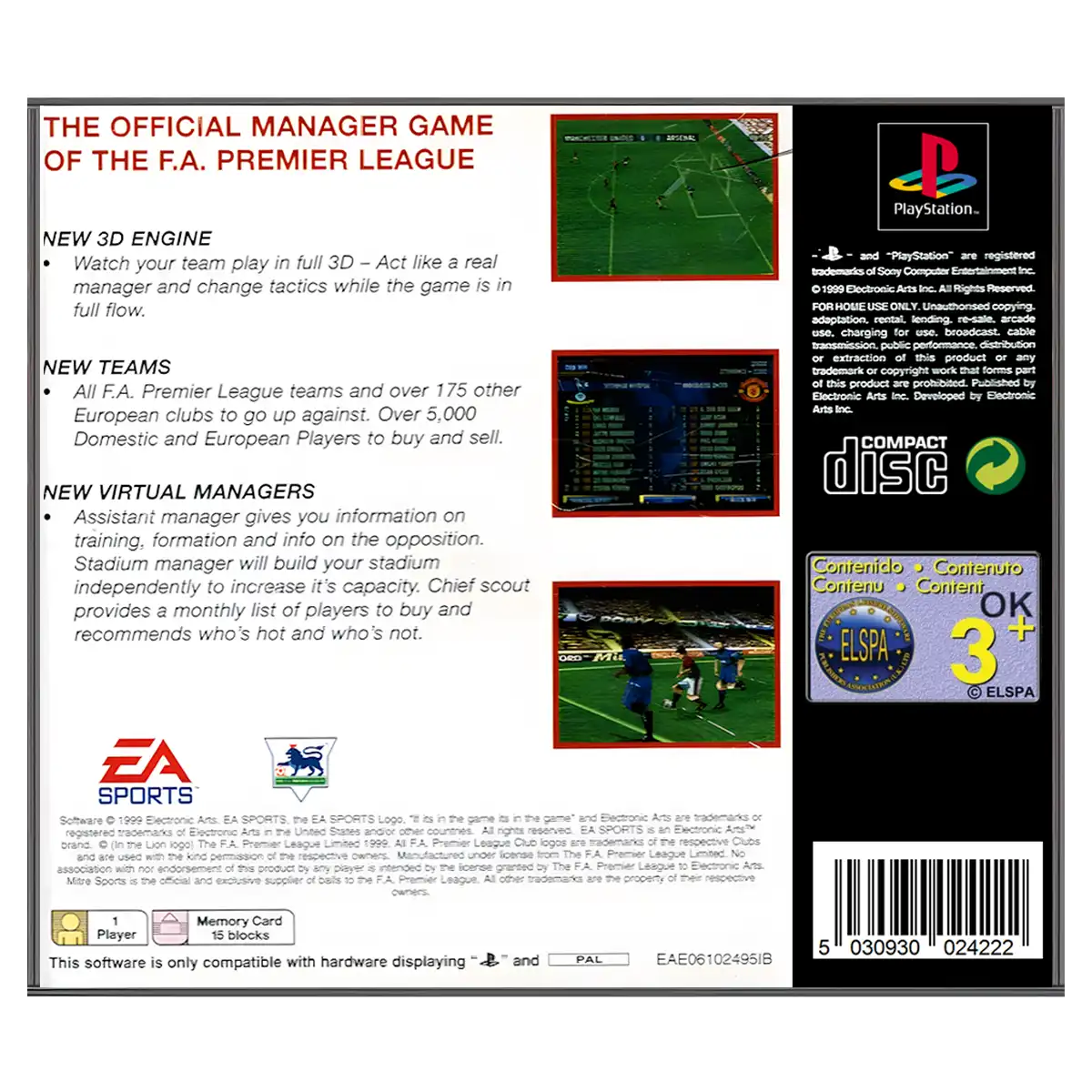 The F.A. Premier League Football Manager 2000 - Billede 2